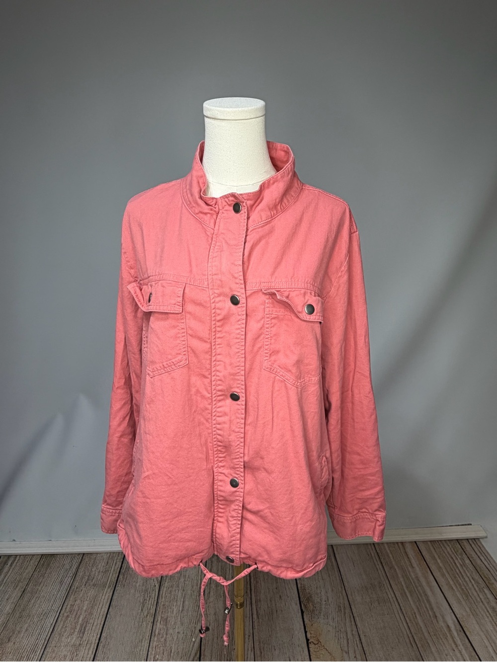 CJ Banks Coral Utility Jacket with Snap Pockets - Picture 2 of 8